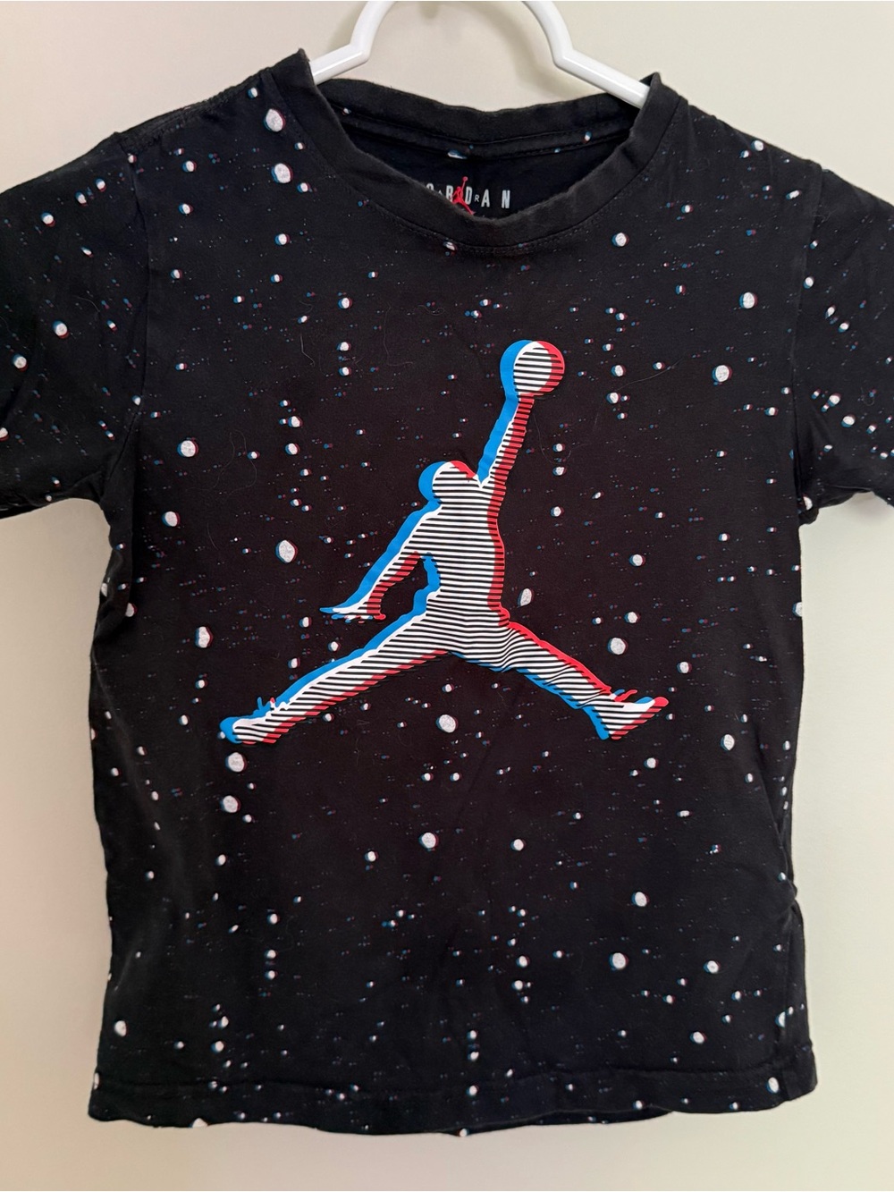 Jordan Black Kids' Jumpman Tee with Red & Blue Accents